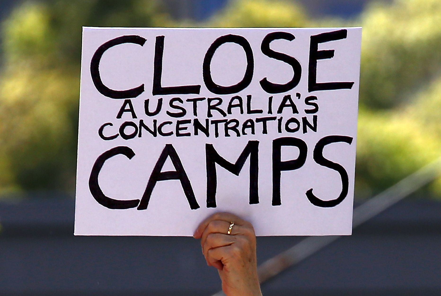 Austraalia immigratsioonipoliitika vastu protestija
