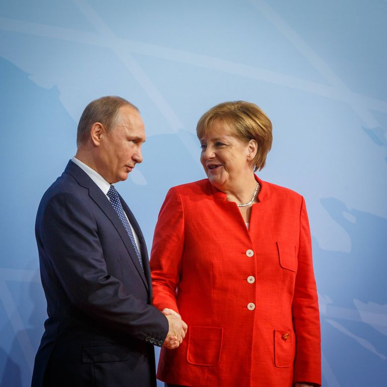 Putin ja Merkel Hamburgis.