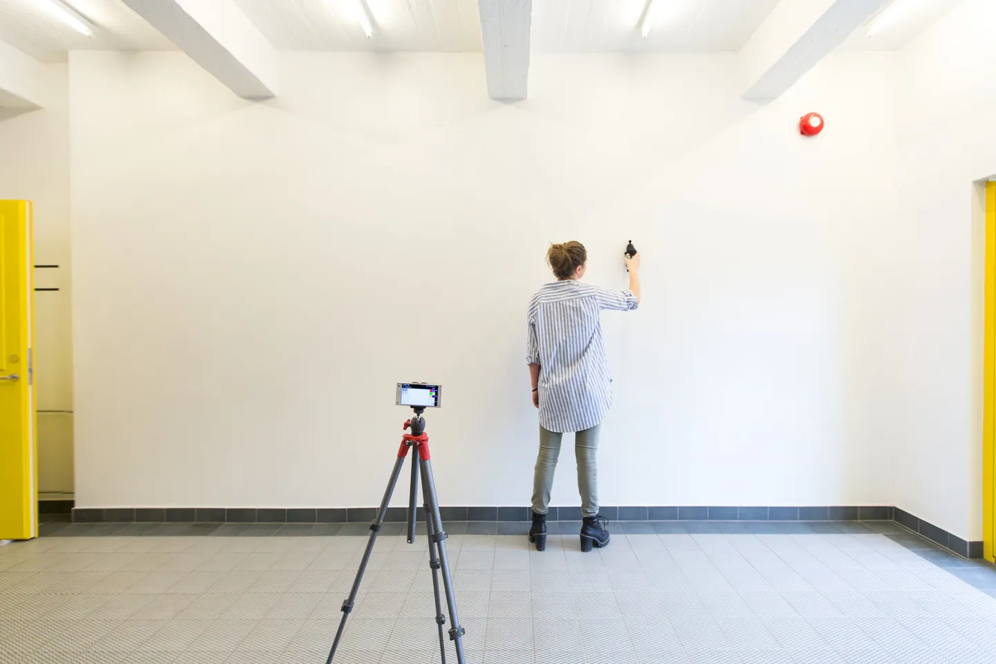 Aprillis kaunistab hosteli Hektor valget seina spreiprinditud kunstiteos.