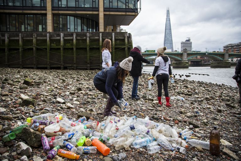 Plastjäätmed Suurbritannia pealinnas Londonis. 