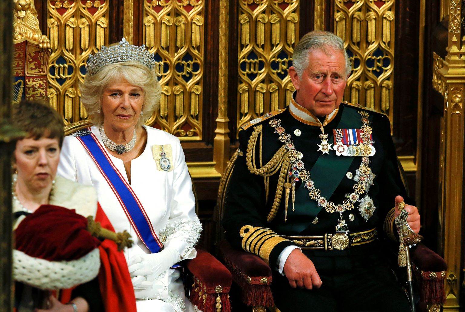 Prints Charles ja Camilla Briti parlamendi pidulikul avamisel 2015. aastal.