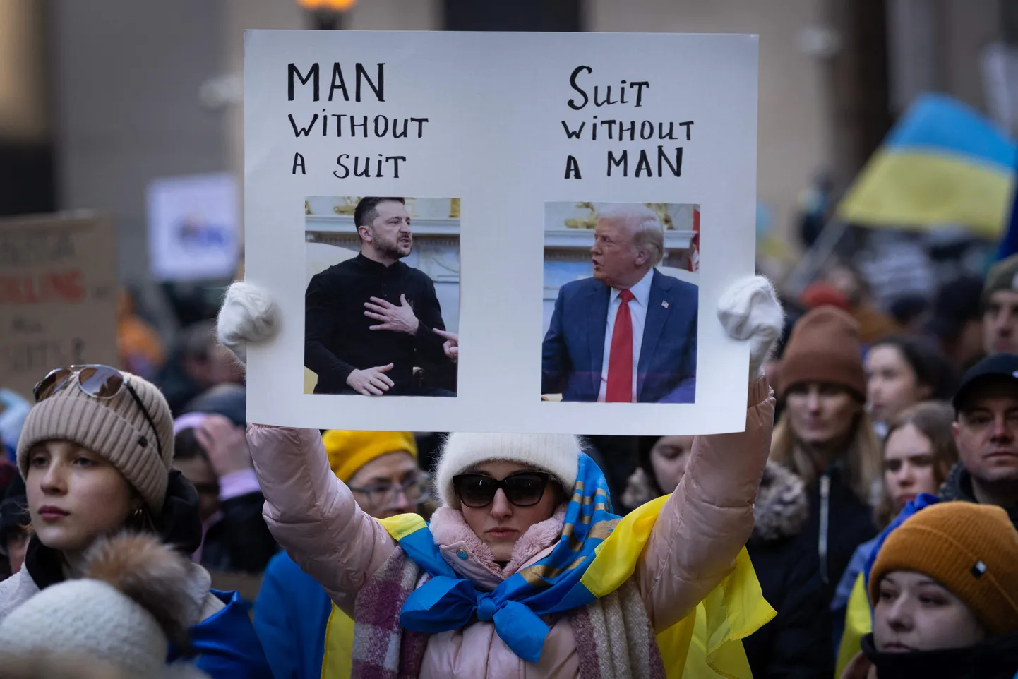 Демонстрация в поддержку Украины в Чикаго