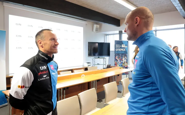 Eesti laskesuusakoondise uus peatreener Håvard Bogetveit (vasakul) ning alaliidu spordidirektor Kauri Kõiv.