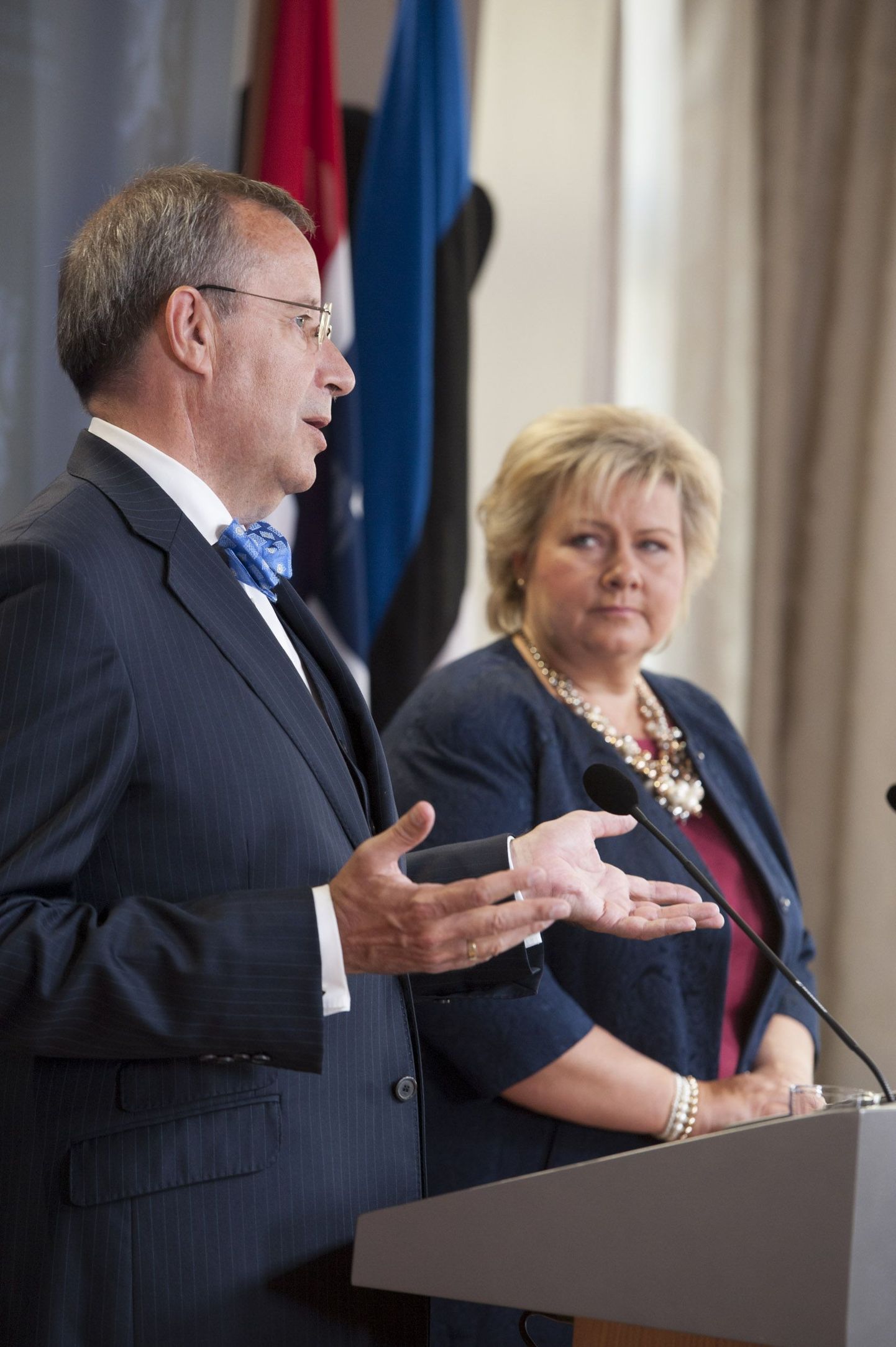Eesti president Toomas Hendrik Ilves ja Norra peaminister Erna Solberg.