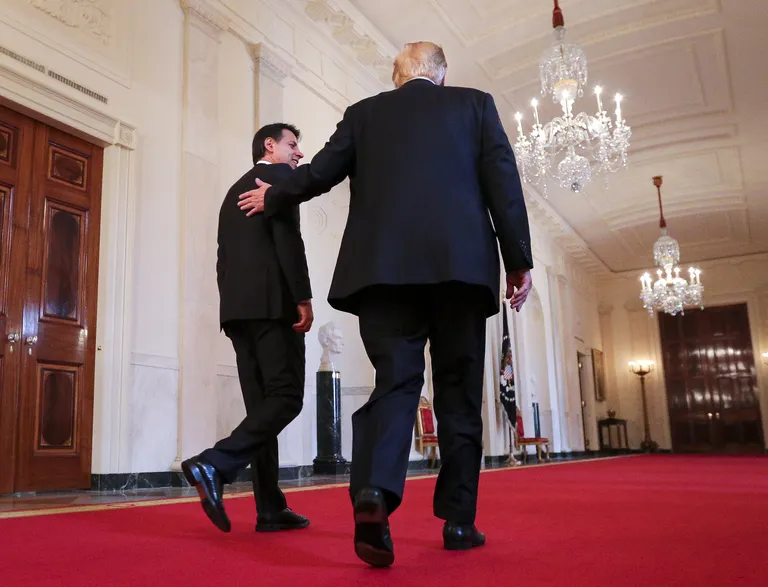 Trump ja Conte eile Valges Majas.