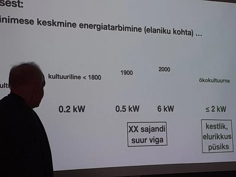 Kalevi Kull 2023. aastal teoreetilise bioloogia kevadkoolis ettekannet pidamas.