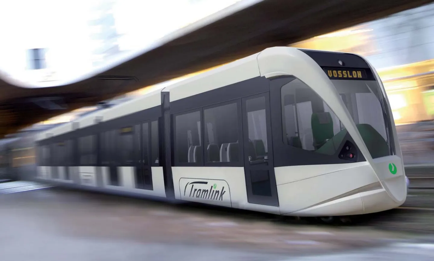 Kaasaegne tramm. Pilt on illustreeriv.