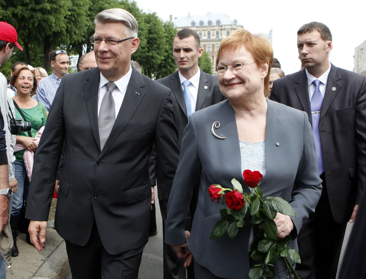 Läti president Valdis Zatlers (vasakul) ja Soome riigipea Tarja Halonen.