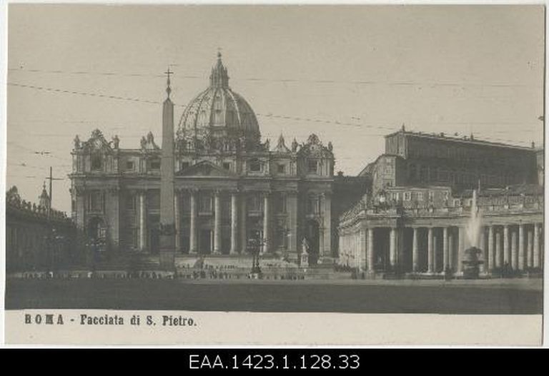 Vaade Rooma Püha Peetri katedraalile, fotopostkaart 1900.