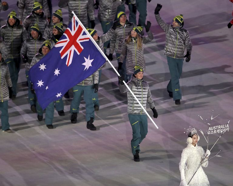 Austraalia lipp olümpiamängudel Pyeongchangis.