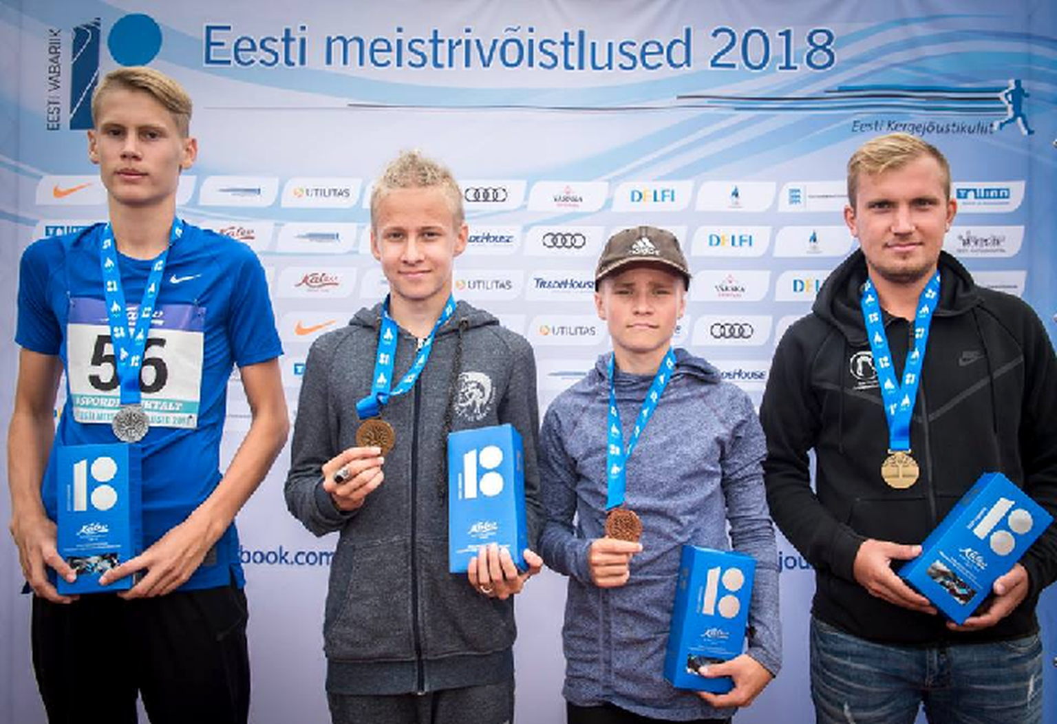 Romet Kivi (vasakult kolmas) võitis Eesti meistrivõistlustel pronksmedali.