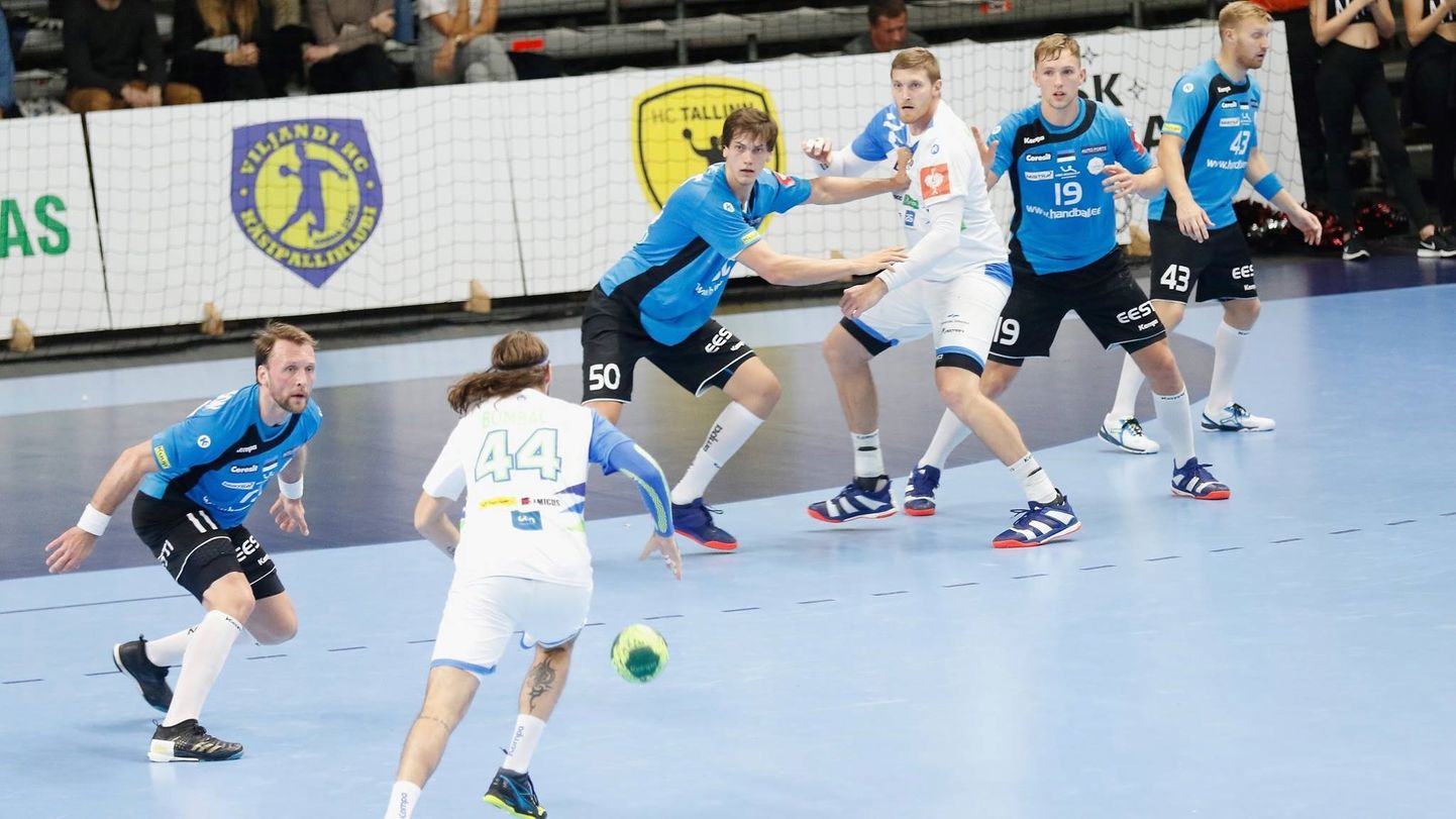 Eesti käsipallikoondis Sloveenia vastu mängimas