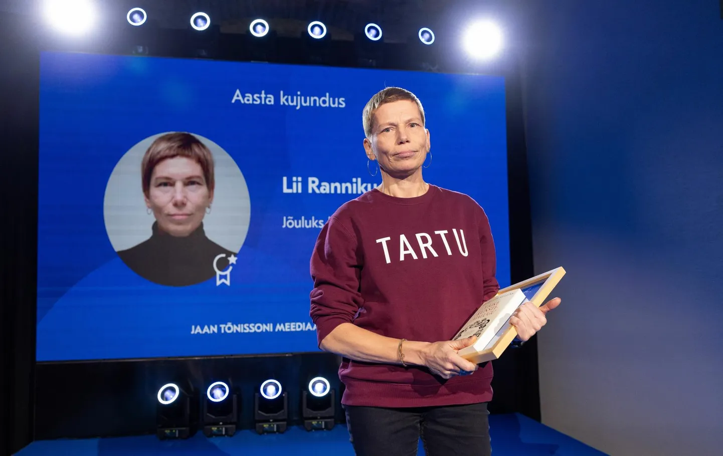 Tänavuse Jaan Tõnissoni meediaauhindade kujunduskonkursi võitja Lii Ranniku Tartu Postimehest. 