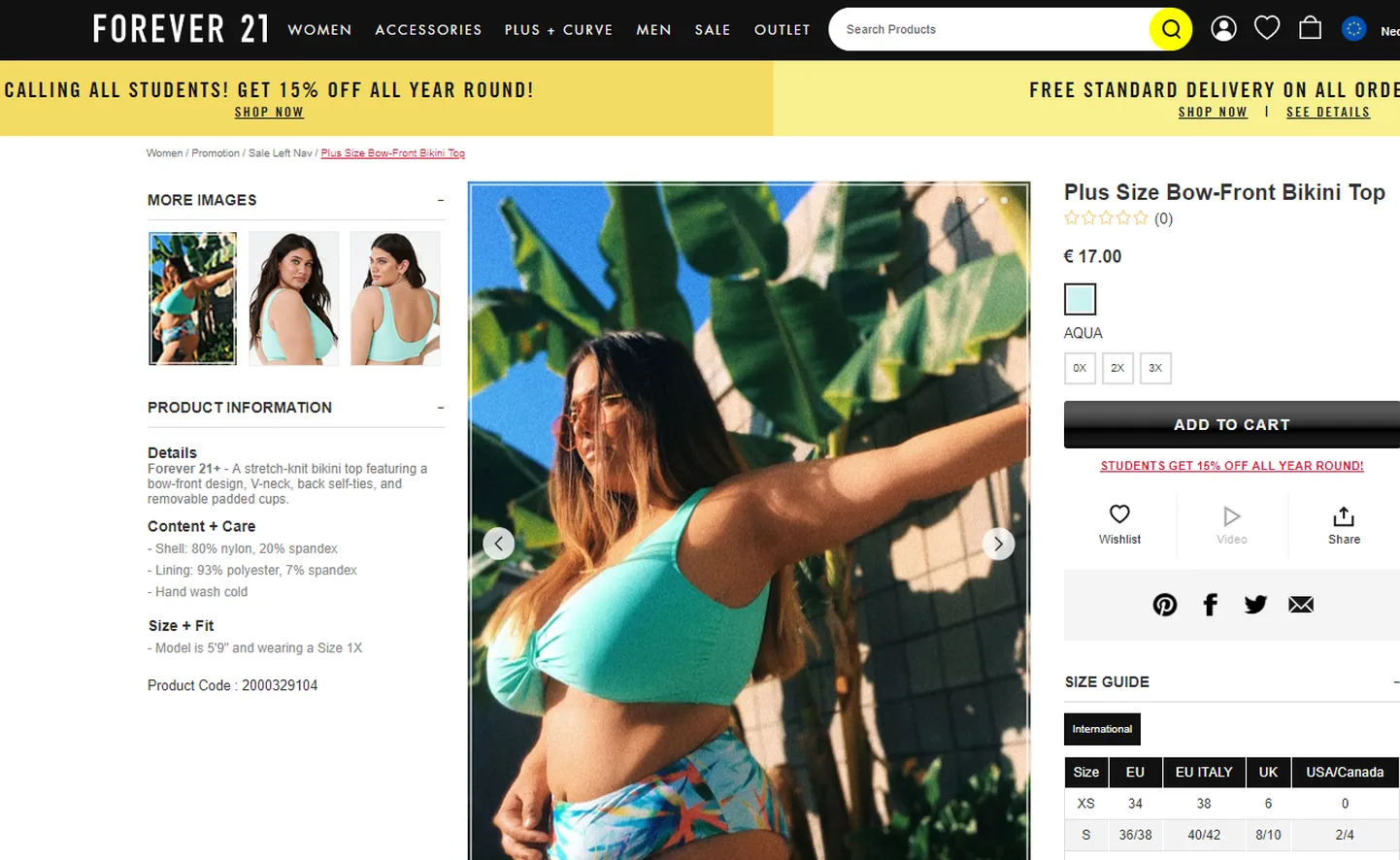 Internetipood Forever 21 pahandas oma pluss-suuruses kliente ebameeldiva näidistootega