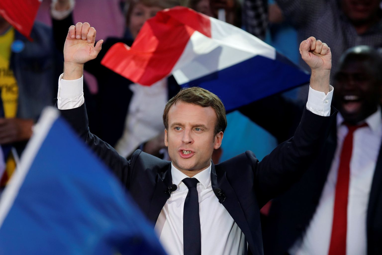 Emmanuel Macron valimisüritusel.