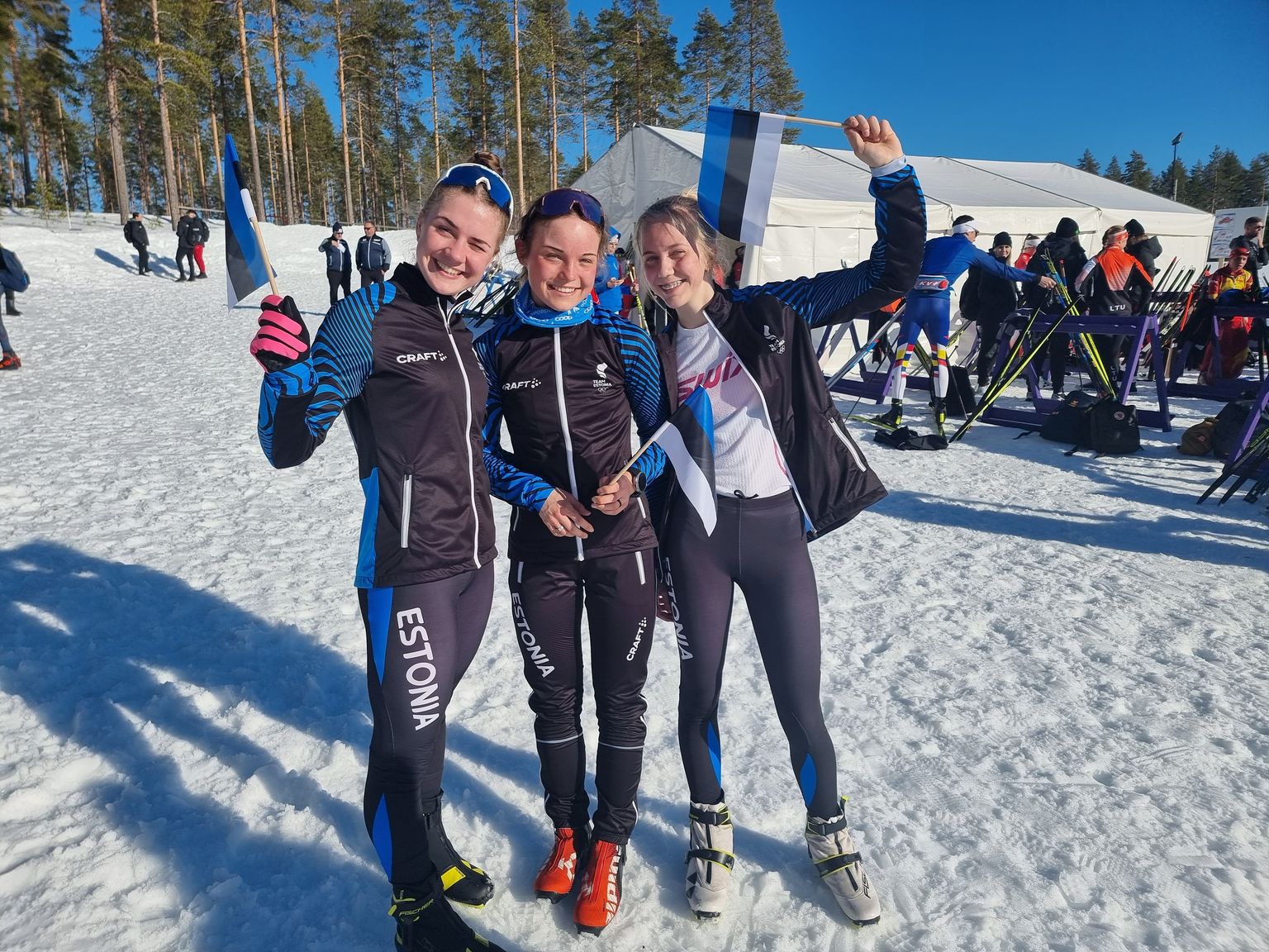 7,5 km sõit: Andra Aavik, Õnnela Rodendau, Eliisabet Kool