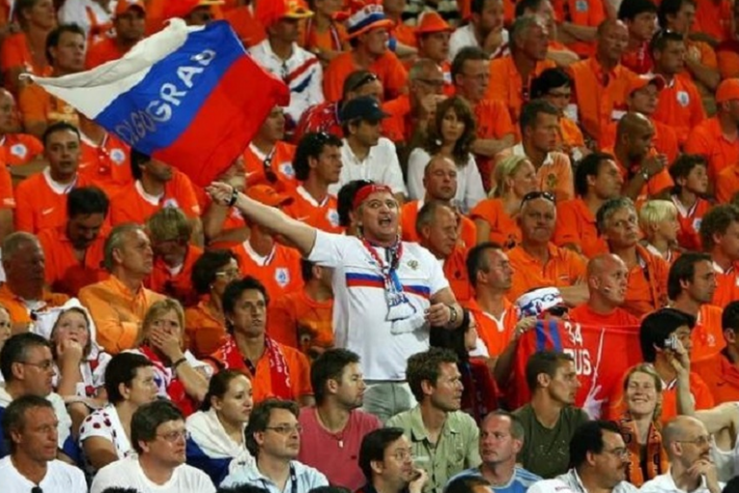 Дмитрий Обретецкий на матче Россия — Голландия на Евро-2008