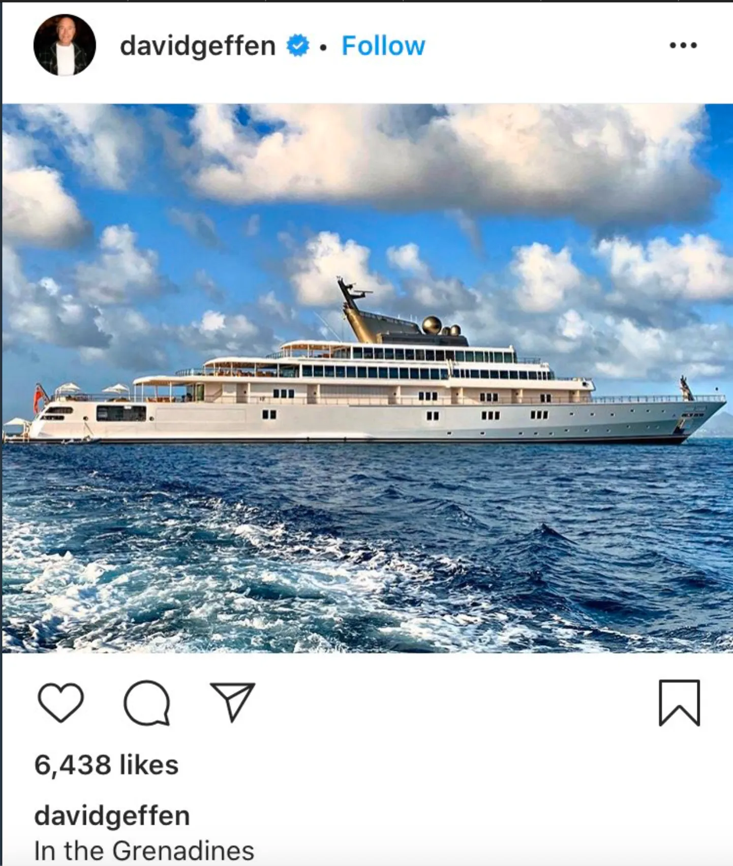 Miljardär David Geffen on just selle luksusjahiga Grenadiinidel isolatsioonis.