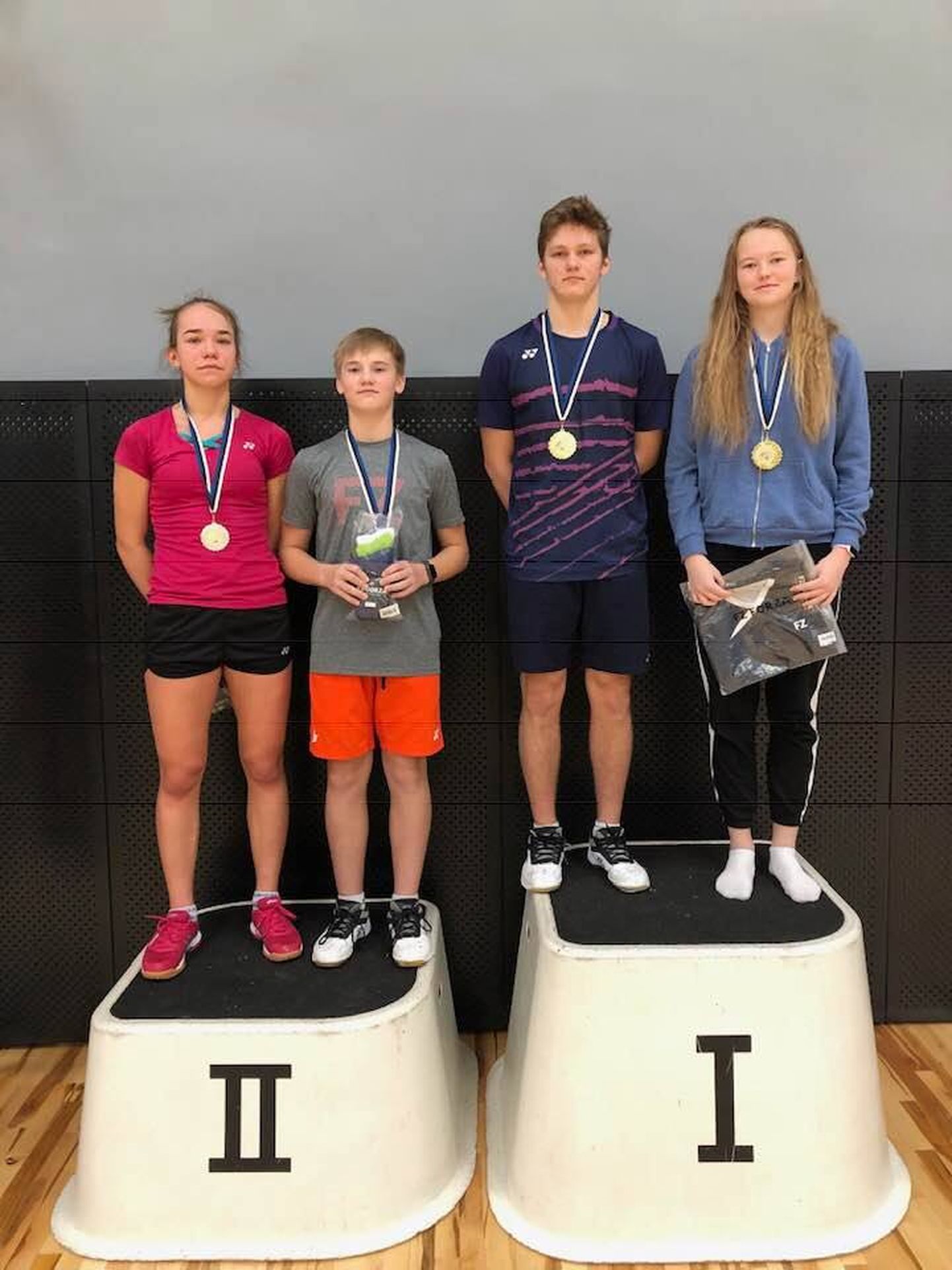 U19 vanuseklassi segapaarismängu võitsid Artur Ajupov ja Ramona Üprus (Triiton/TÜASK, paremal), kes alistasid finaalis Triitoni paari Tauri Kilk ja Catlyn Kruus.