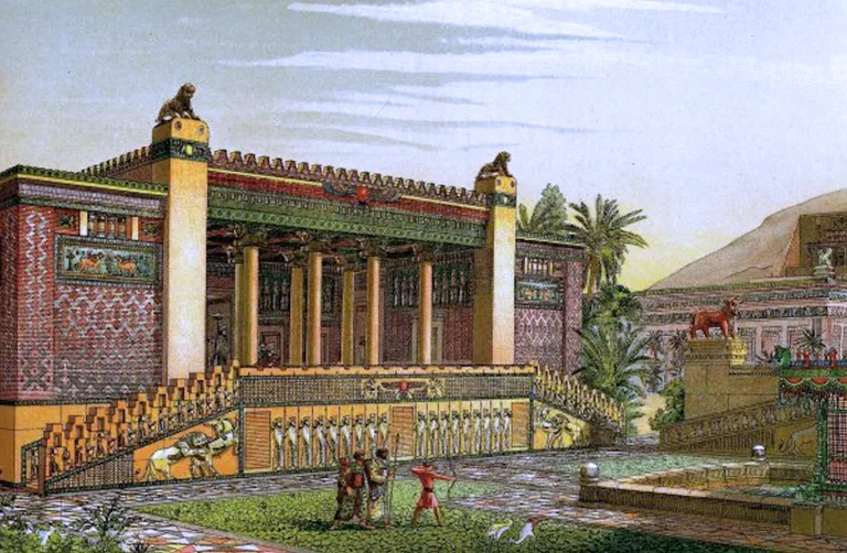 Iespējamā Persepoles dārza pils arhitektūra neilgi pēc uzcelšanas