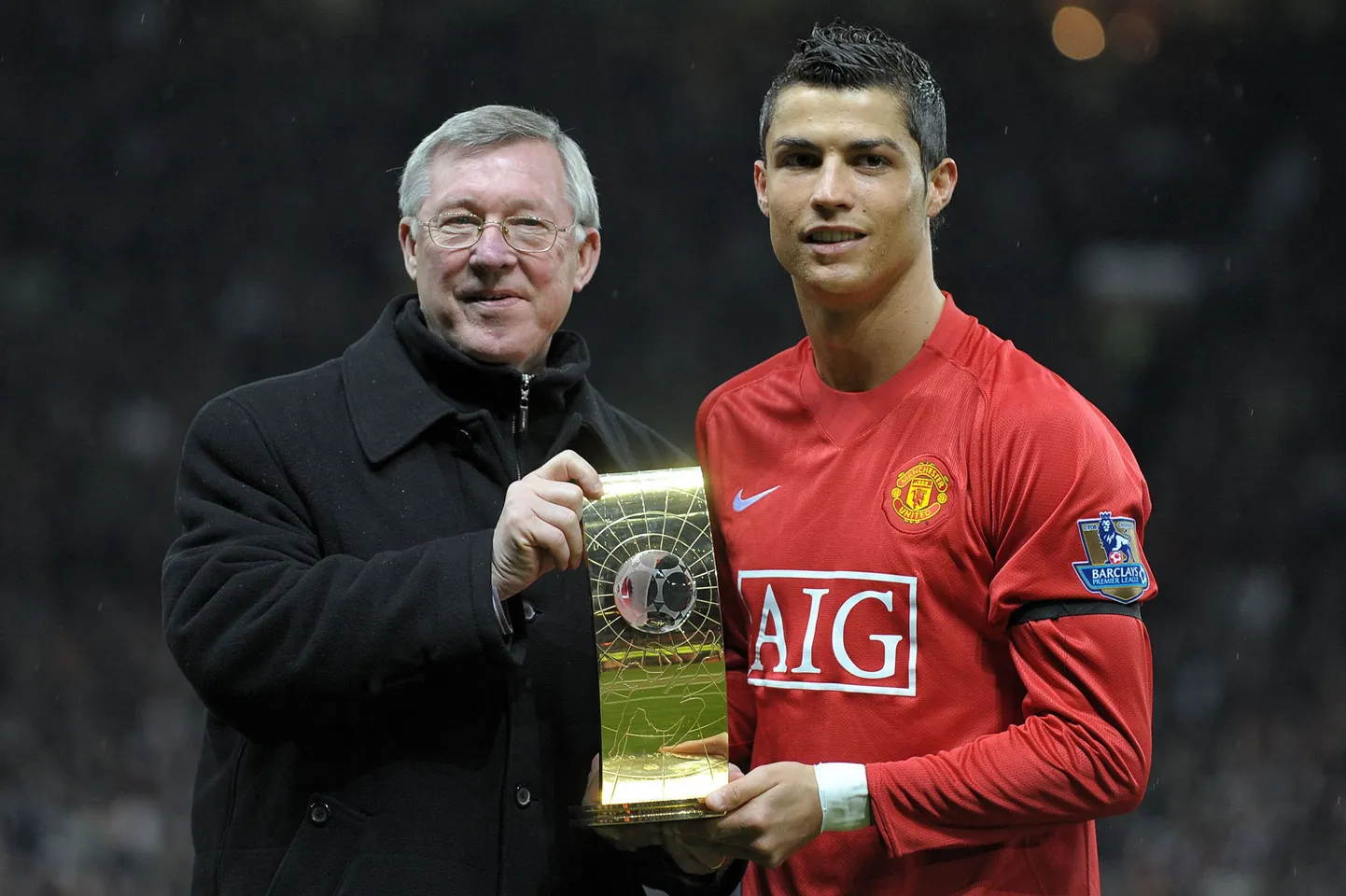 Alex Ferguson (vasakul) ja ManU endine mängumees Cristiano Ronaldo.