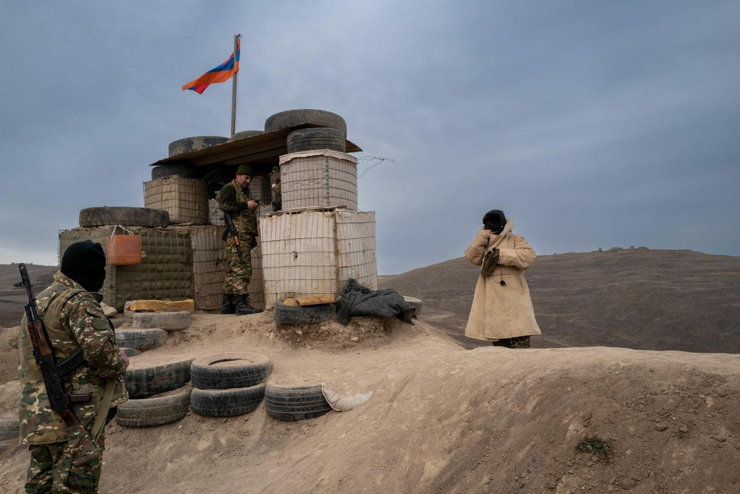 Armeenia sõjaväe vaatluspost Mägi-Karabahhi viiva ainsa maismaatee Latšini koridori juures Aravuse külas. 
