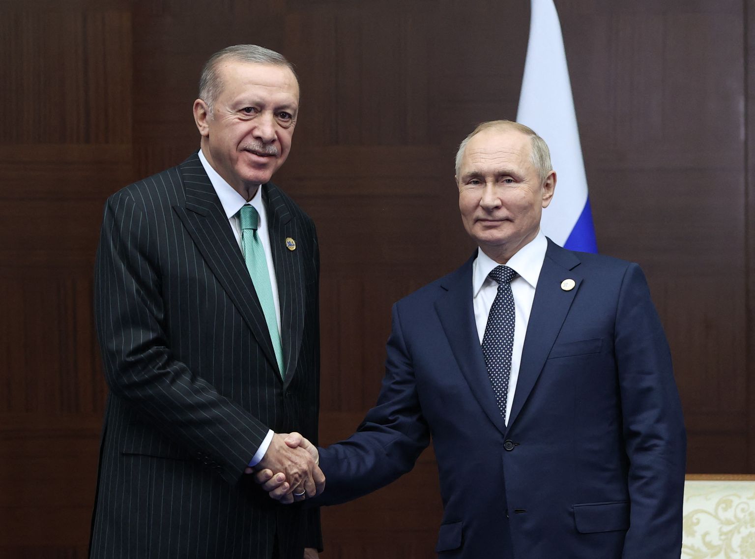 Президенты Турции и России Реджеп Тайип Эрдоган и Владимир Путин