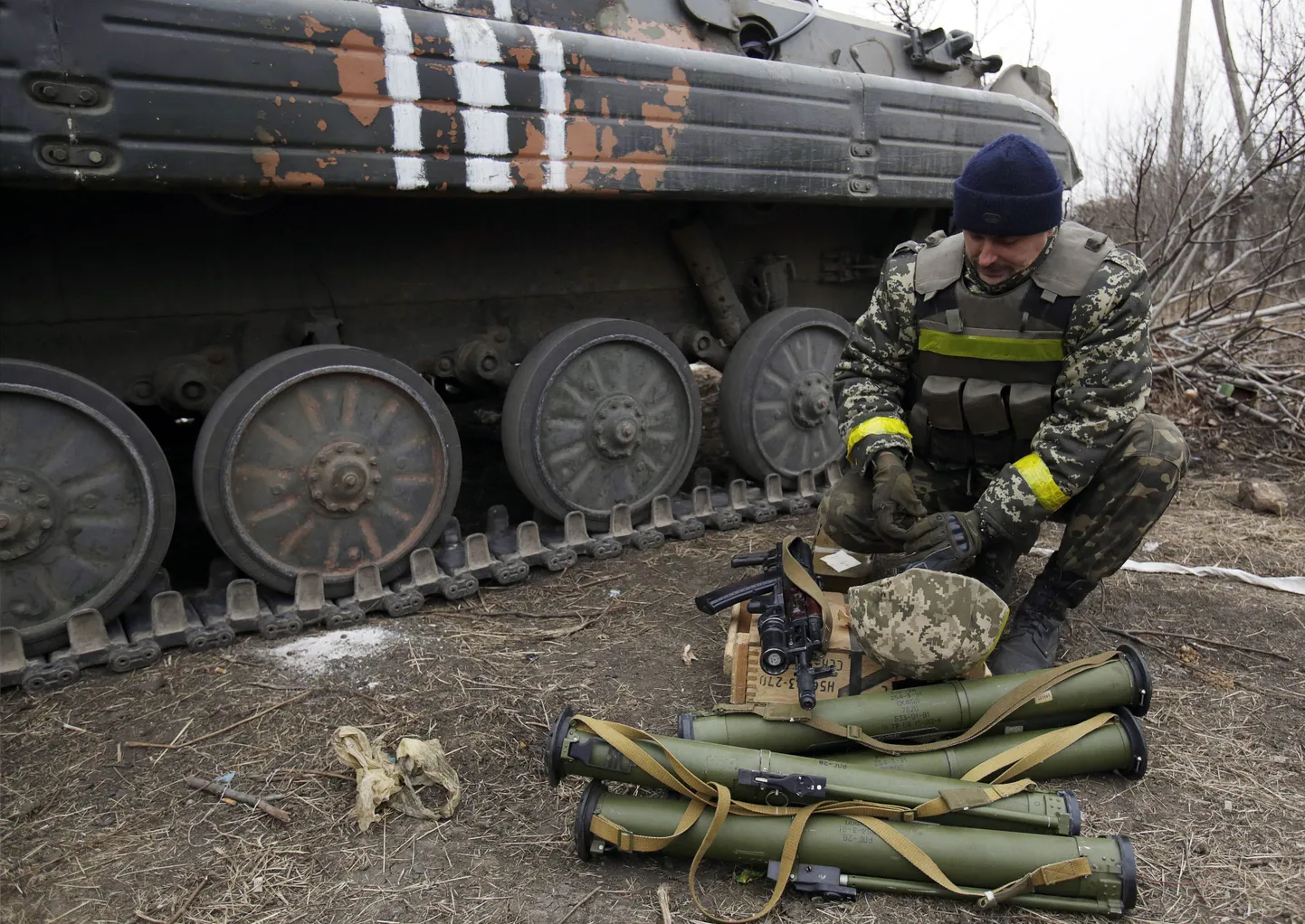Ukraina sõdur Donetski lähistel.