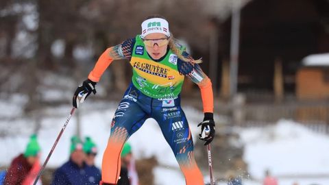 Distanču slēpotāja Patrīcija Eiduka par mata tiesu tomēr neiekļūst Pasaules kausa sprintā pusfinālā