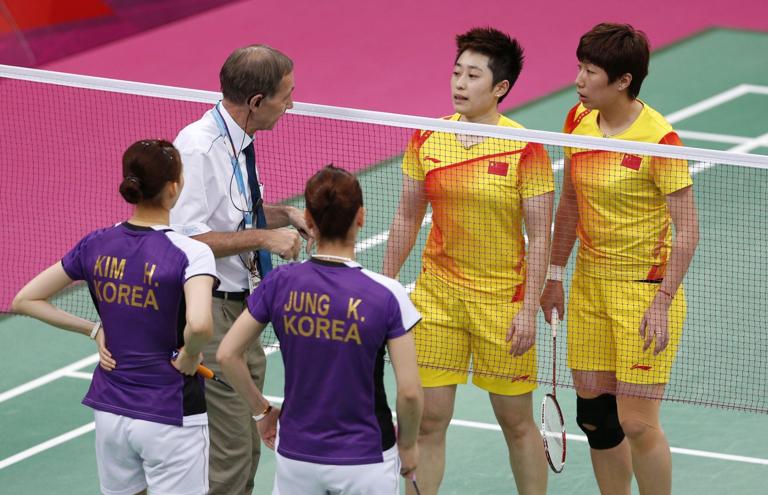Lõuna-Korea ja Hiina mängijad Londoni olümpial.