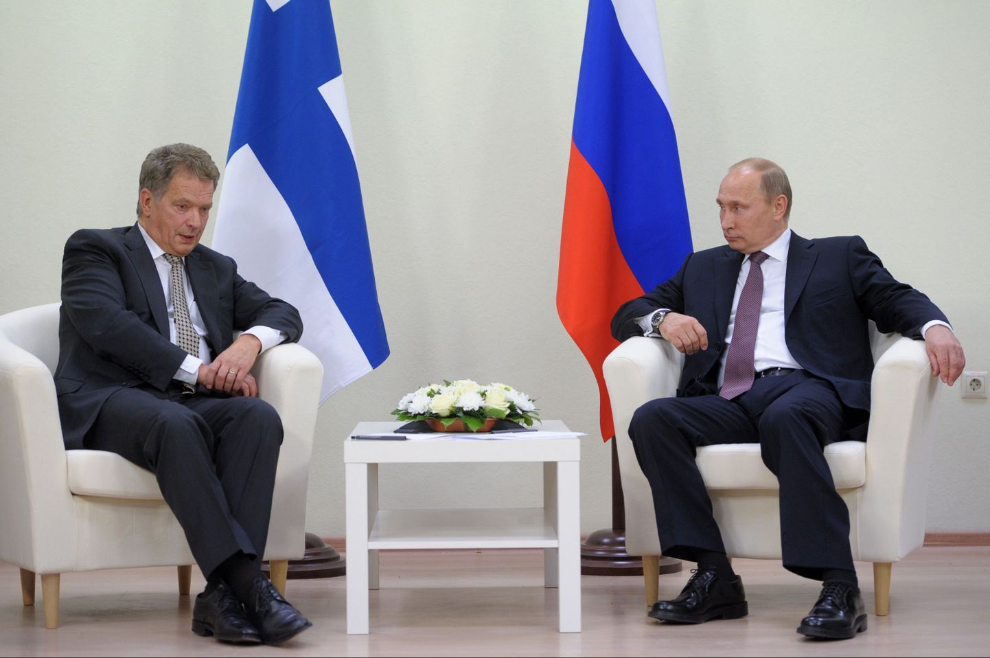 Саули Нийнисте и Владимир Путин.