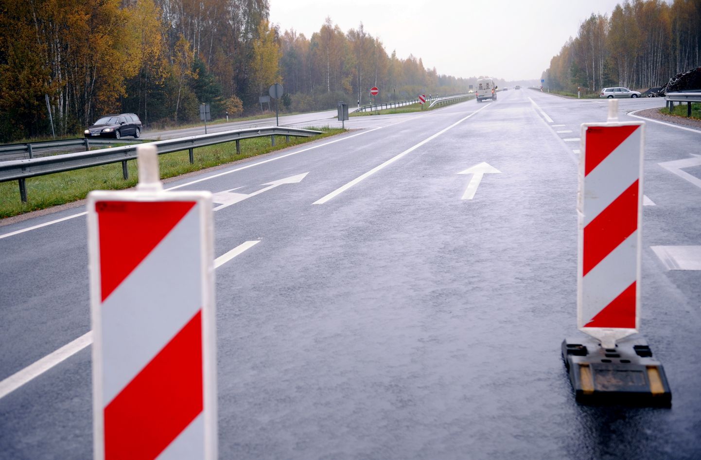 Rekonstruētais kreisās brauktuves ceļa posms Rīga-Jelgava-Lietuvas robeža (Meitene).