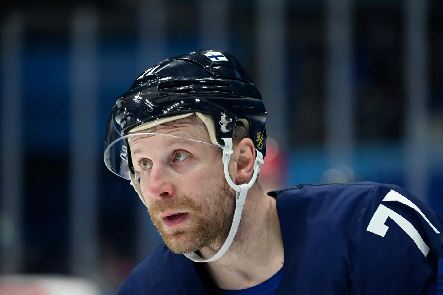 Hokimängija Leo Komarov tänavusel Pekingi olümpial.