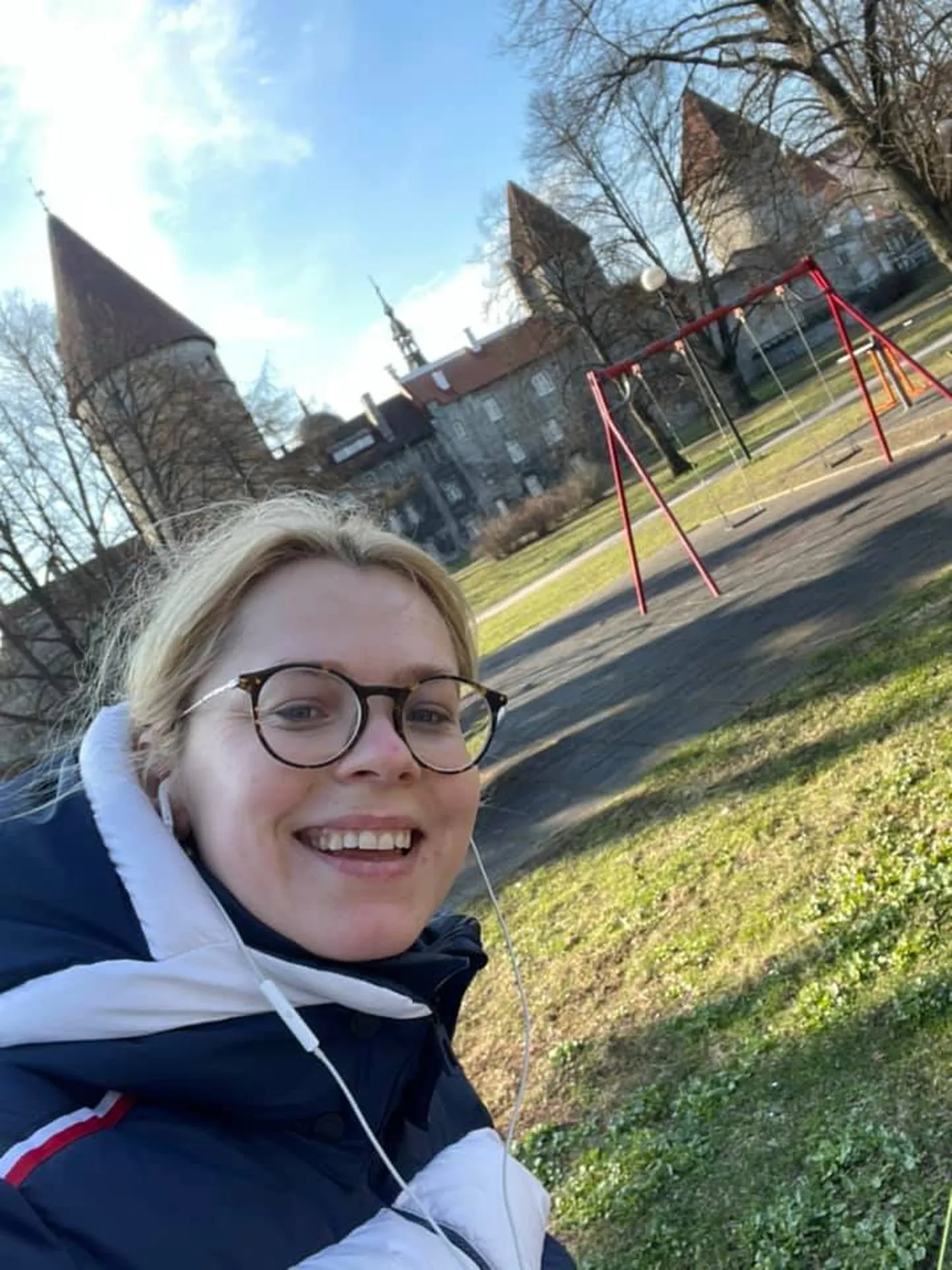 Katrin Lust hommikujooksu tegemas, 21.04.2021.