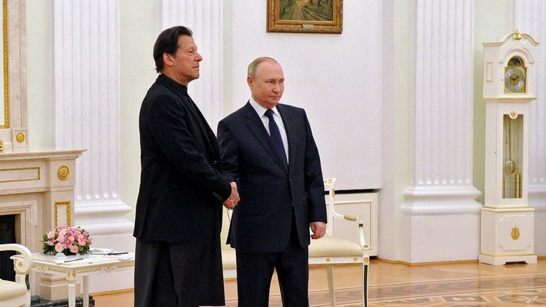 Имран Хан и Владимир Путин в Москве 24 февраля
