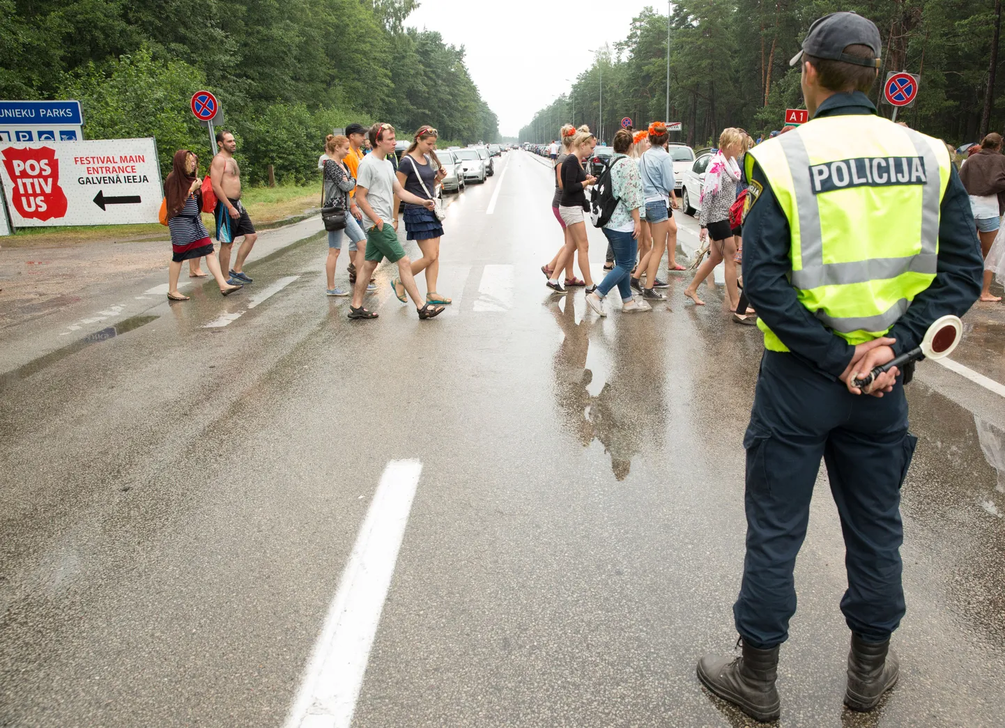 Läti politseinik Positivuse festival.