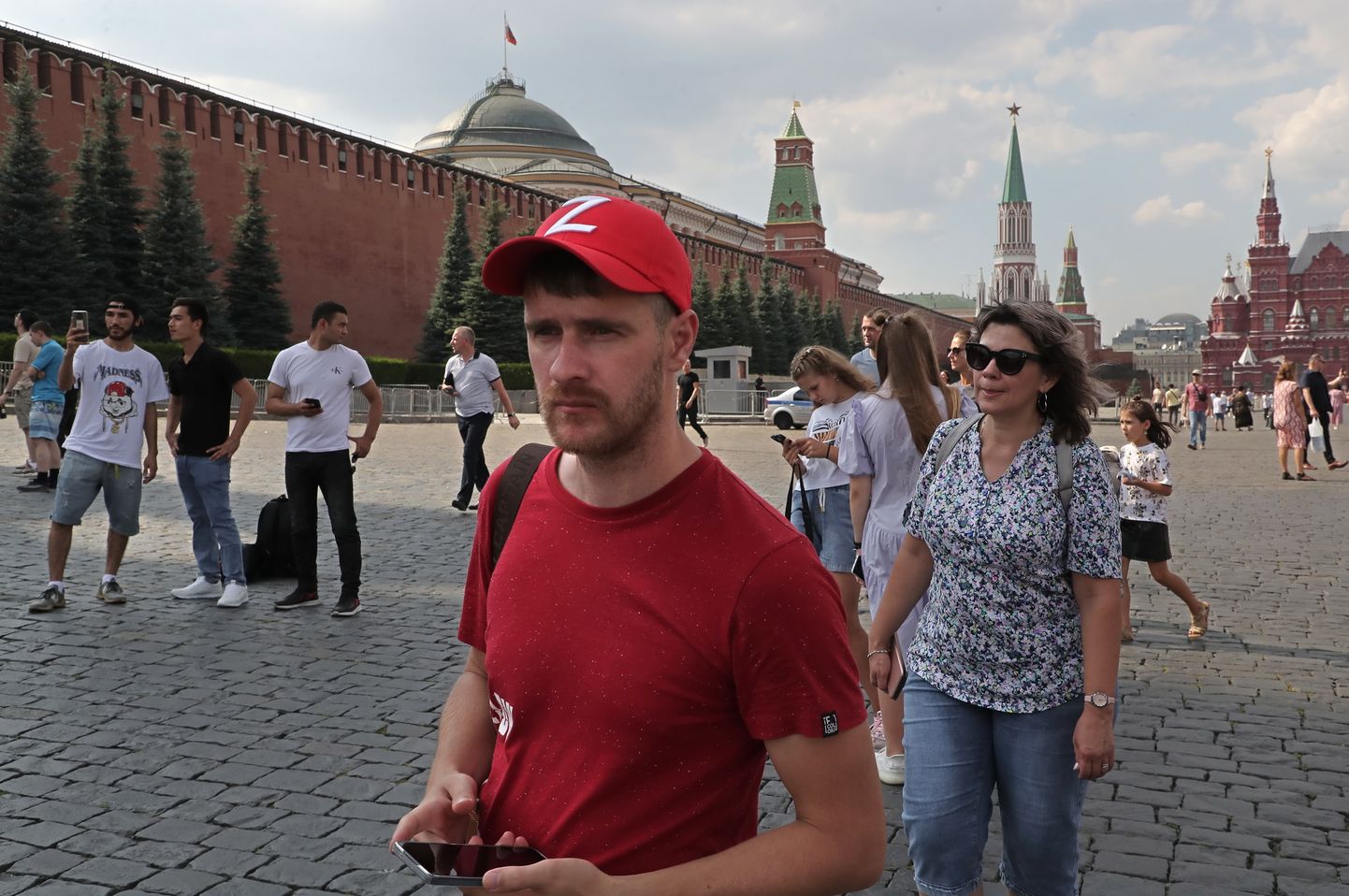Vene turist Moskvas. Foto on illustratiivne.