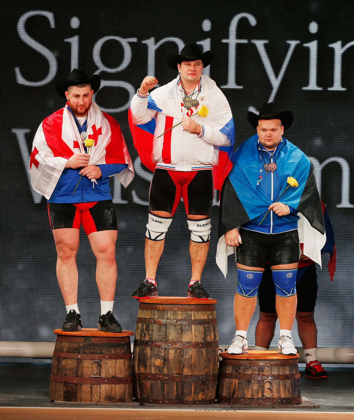 Mullune MM Houstonis. Vasakult Laša Talakhadze, Aleksei Lovtšev ja Mart Seim.
