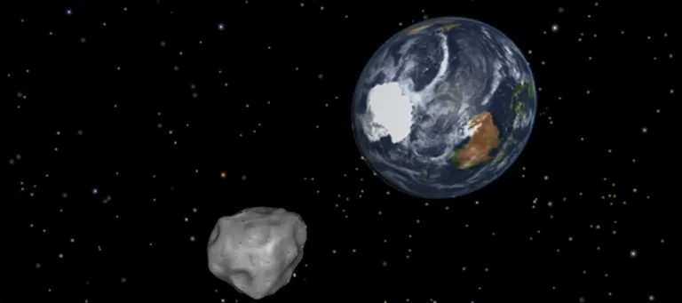 NASA arvutijoonistus Maa suunas liikuvast asteroidist