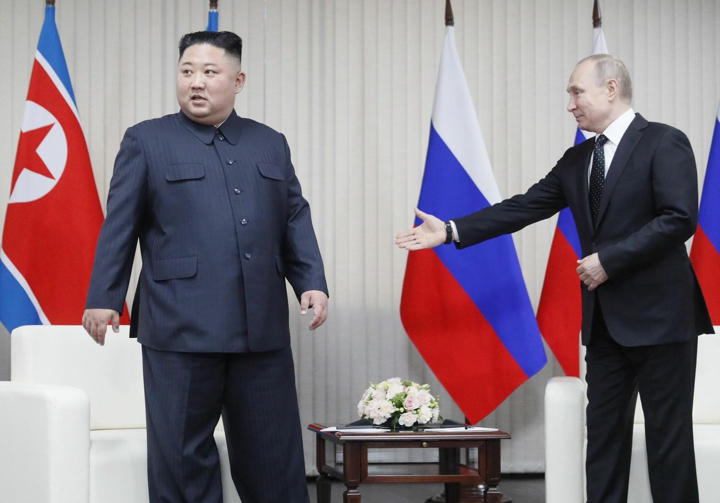 Kim Jong-un ja Vladimir Putin 2019. aasta aprillis Vladivostokis. 