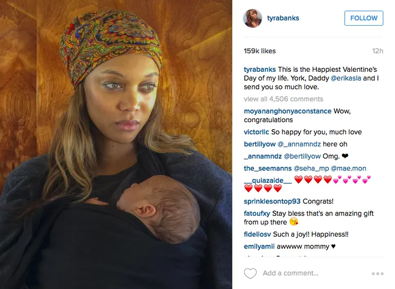 Tyra Banks sai surrogaatema abil vanemaks 2016. aasta jaanuaris.