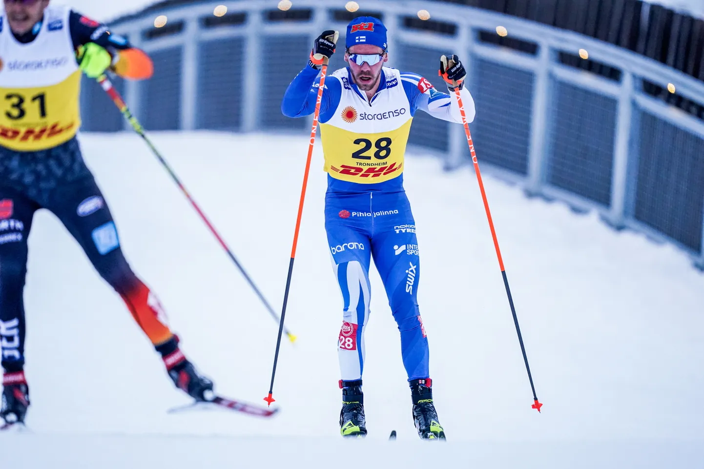 Markus Vuorela (number 28) oli üks kolmest soomlasest, kes sai disklahvi.