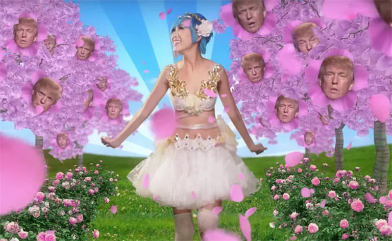 Mika Dive. Attēls no Japāņu Donalda Trampa reklāmas, 2016