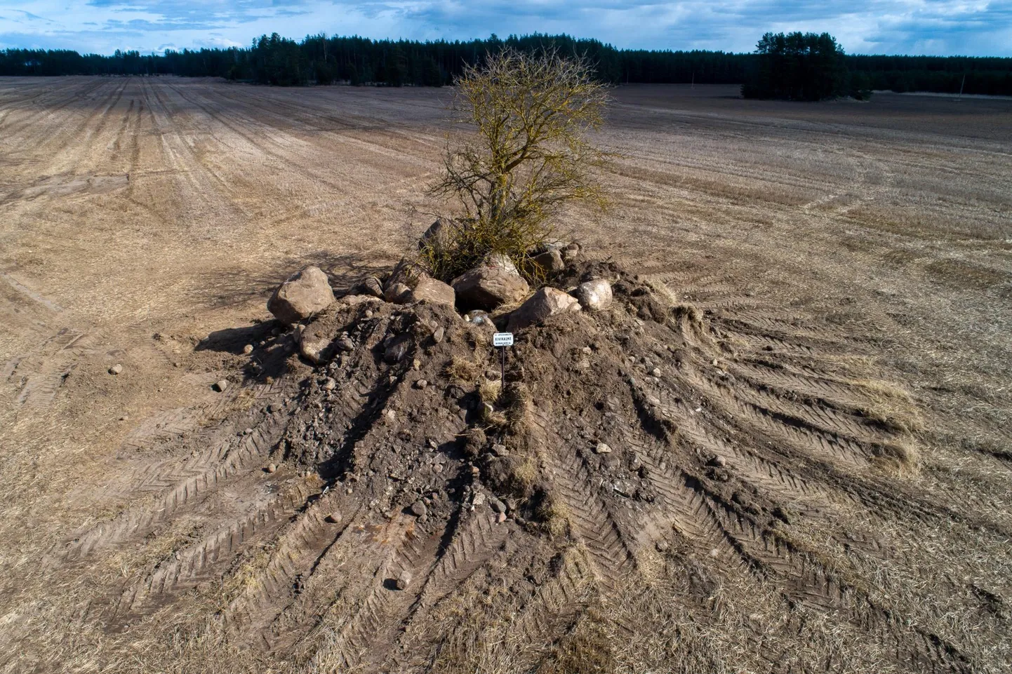Varudi-Vanakülas on kivikalme, mille rahvapärane nimetus on Rootsi kuninga haud. Tänavuste põllutööde käigus sai iidne paik kahjustatud.
