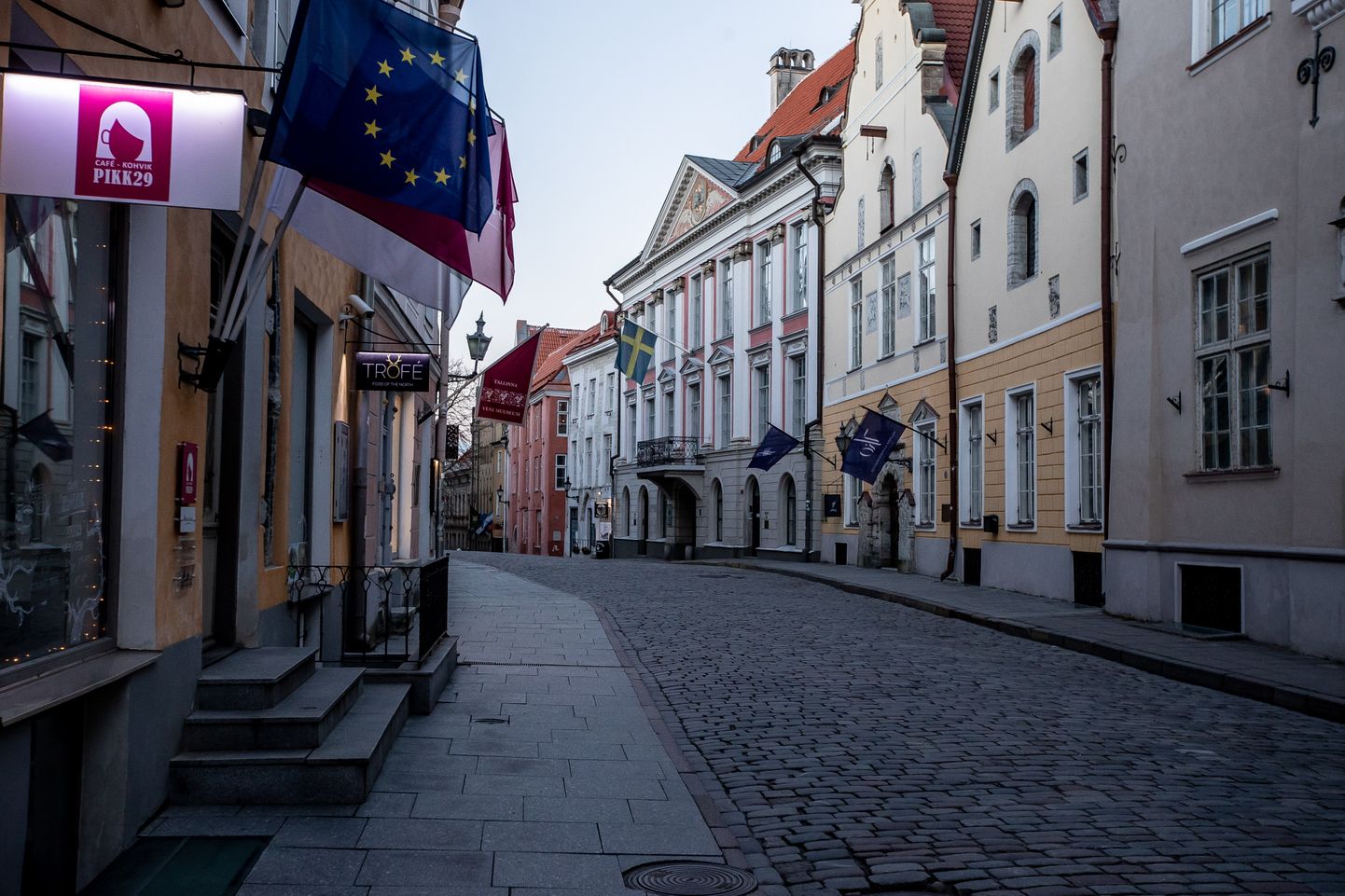 Empty streets in Tallinn.