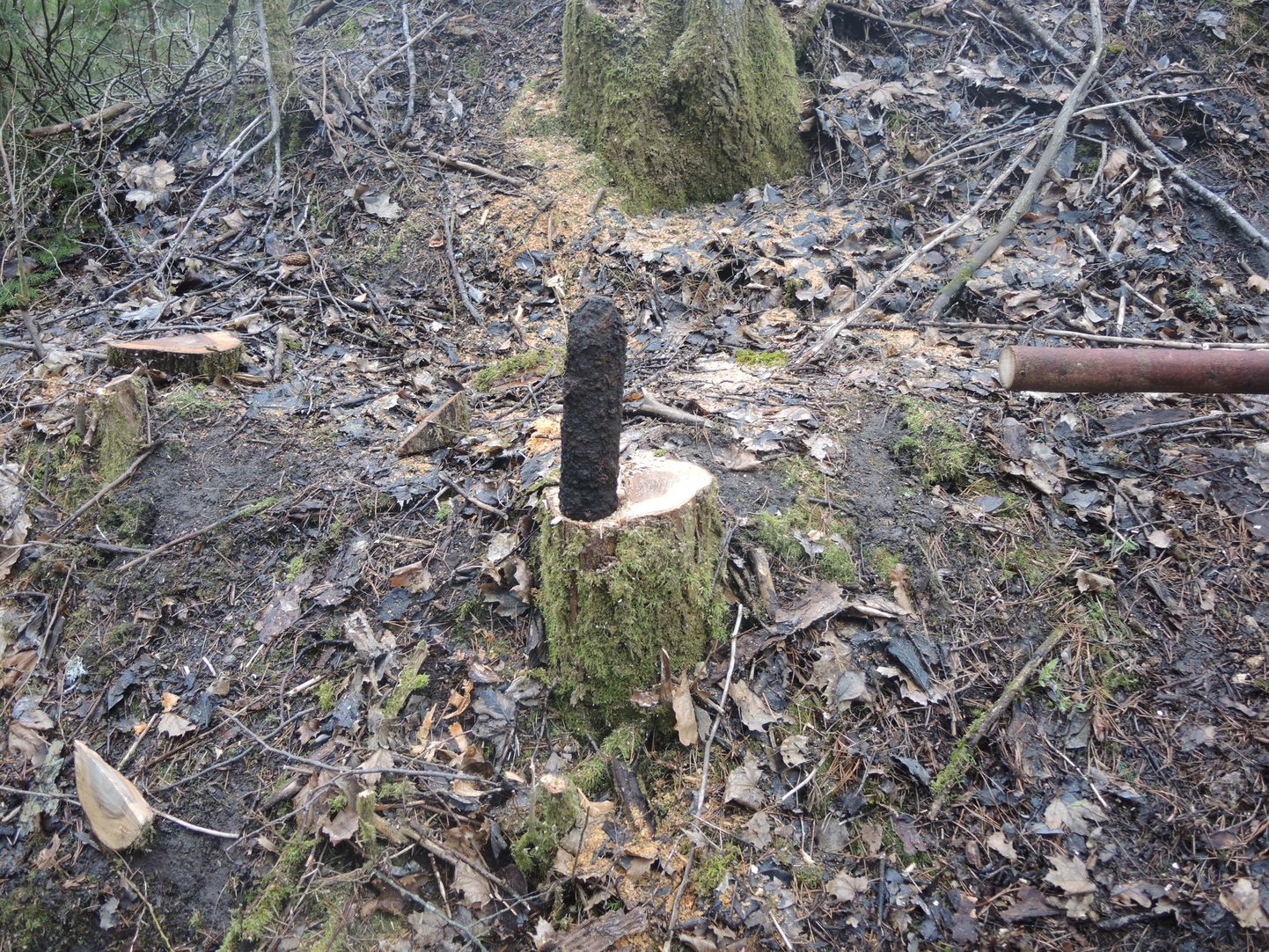 Tambre metsast leitud 75 mm mürsk
