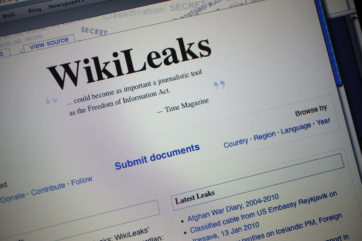 Wikileaks.org kodulehekülg