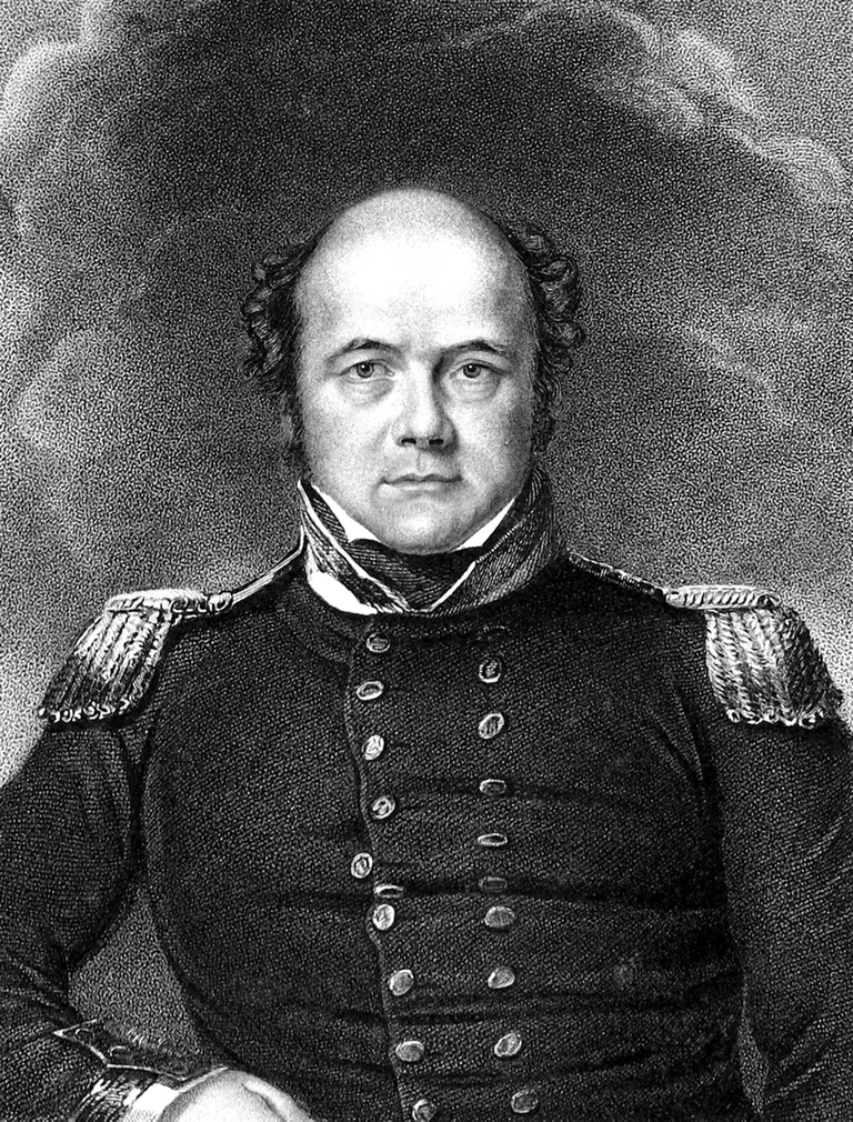 Gravüür ekspeditsiooni juhist Sir John Franklinist.