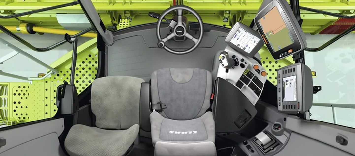 Kombaini Claas Lexion 770-750 kabiinis võib ennast tunda nagu lennuki kokpitis. Või arvutisalongis, kuidas soovite. Tegelikult on ekraanid vajalikud kombaini seadistamiseks, et teha tööd kiiresti, hästi ja säästlikult.
