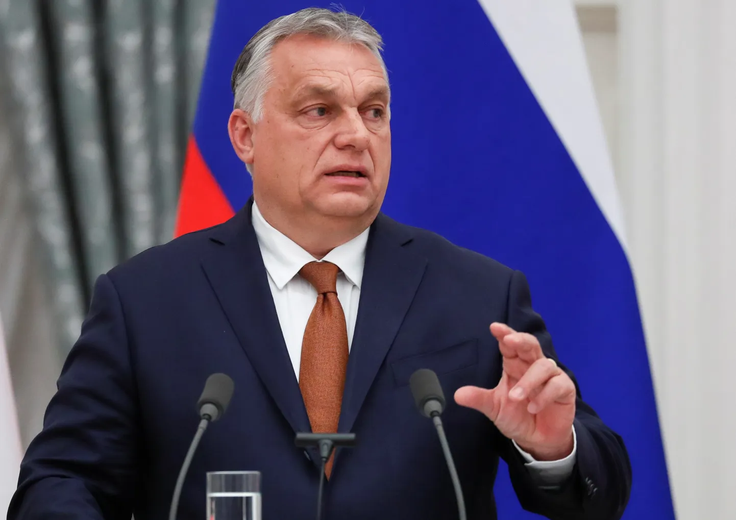 Ungārijas premjers Viktors Orbāns 2022.gada 1.februārī Maskavā tiekas ar Krievijas diktatoru Vladimiru Putinu